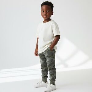 CAT & JACK・TODDLER BOYS ARMY GREEN CAMO WOVEN PULL-ON JOGGERS - 18M